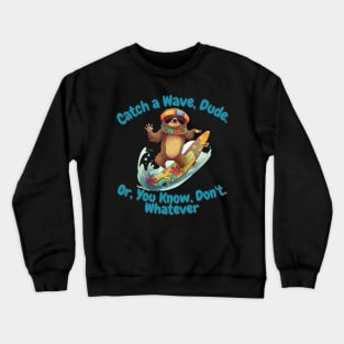 Surfing Sloth Crewneck Sweatshirt